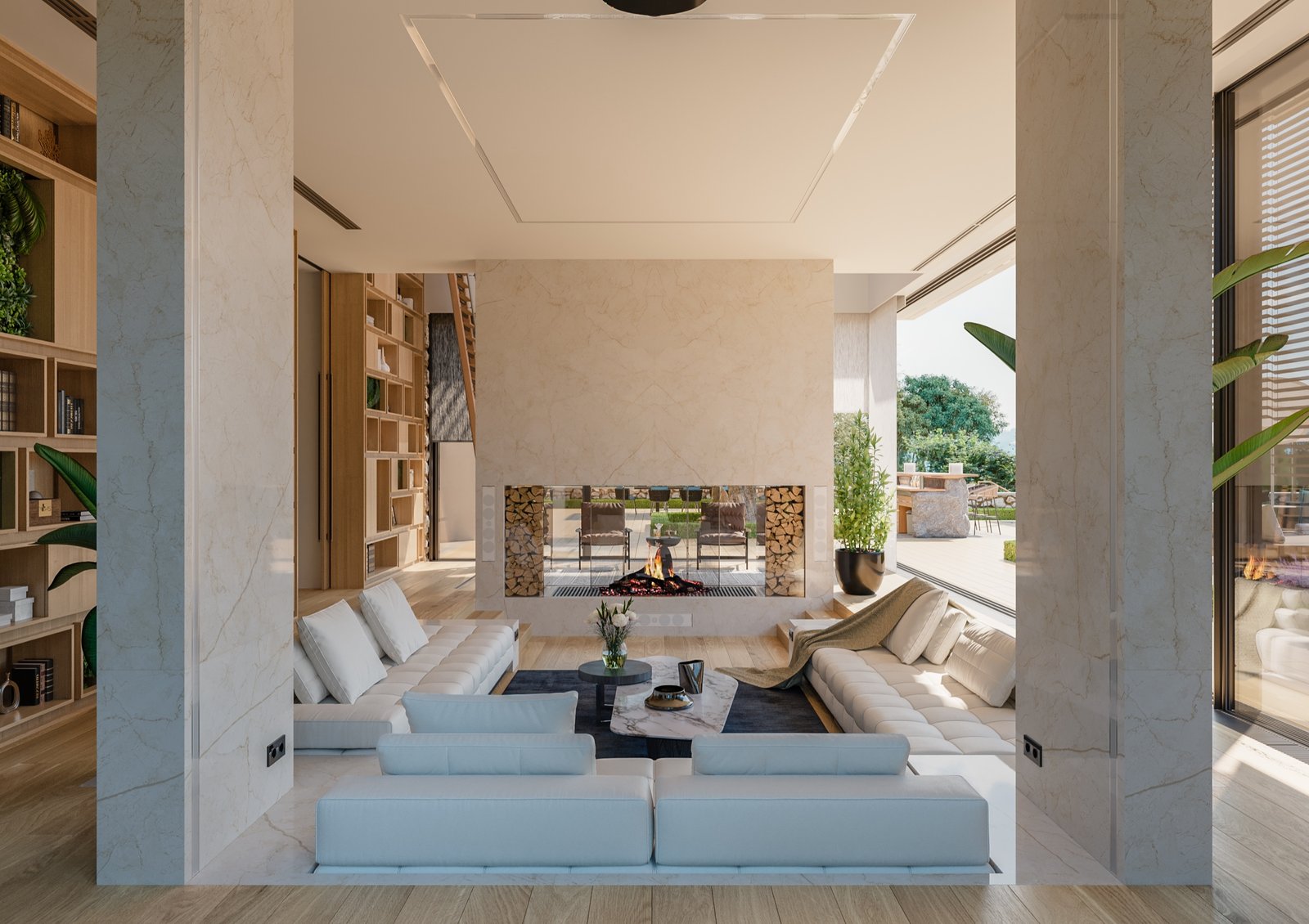 Inspiration d’intérieur contemporain ouvert sur la terrasse