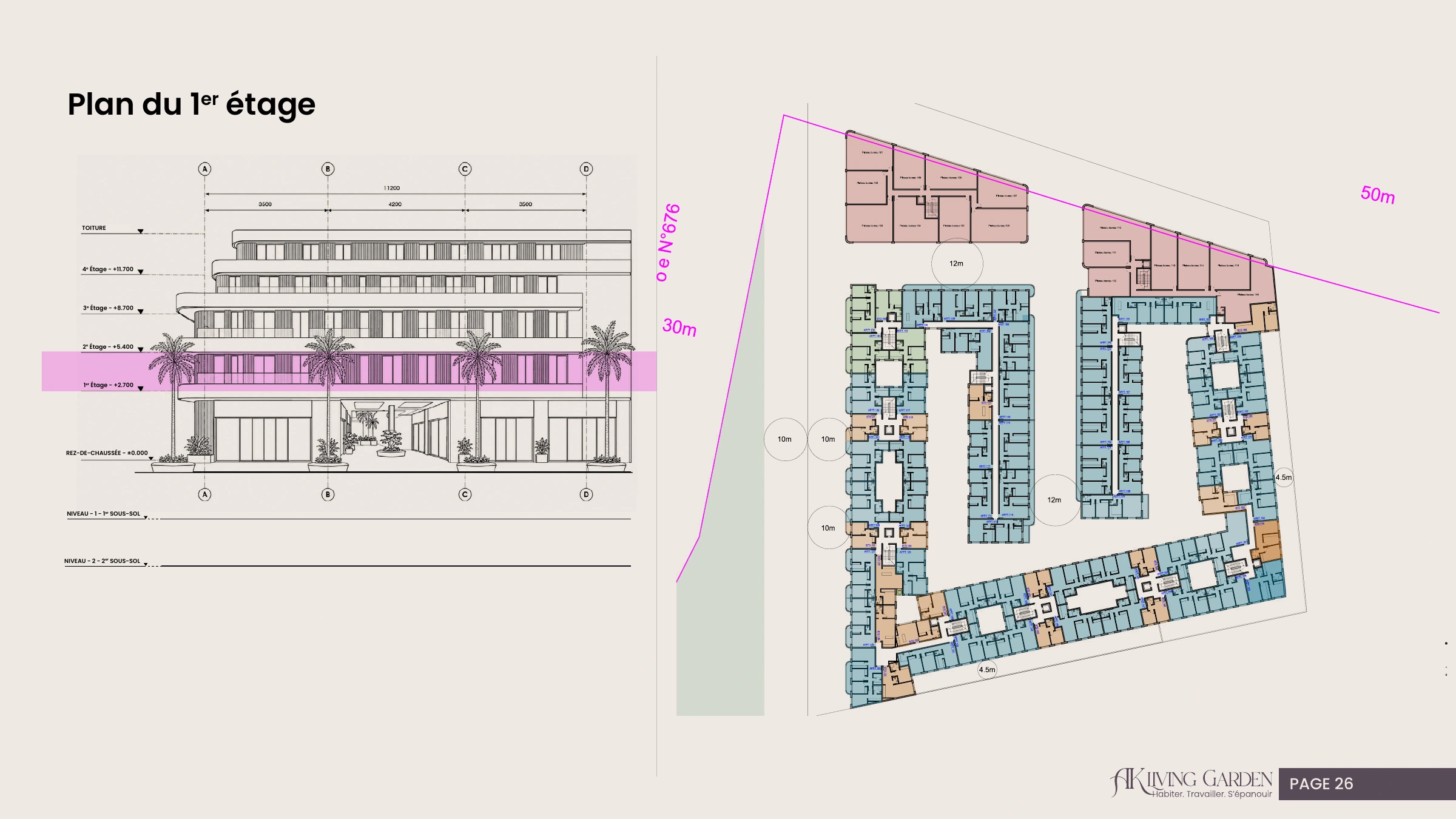 AK Living Garden : plan du premier étage