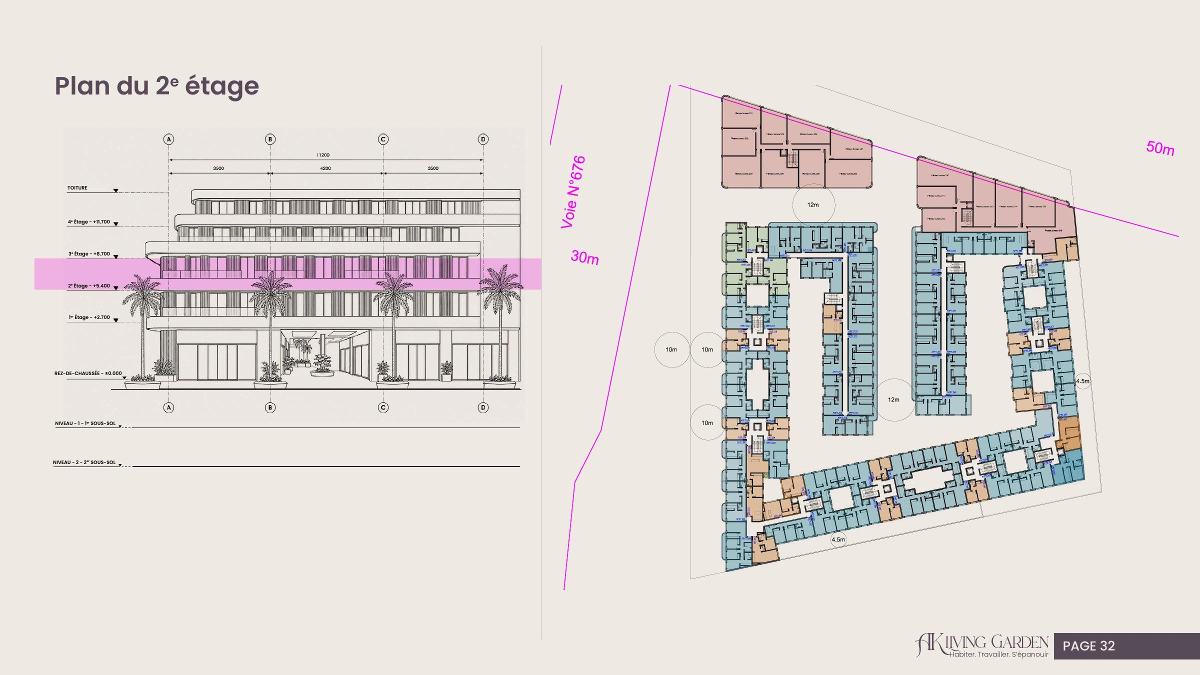AK Living Garden : plan du deuxième étage