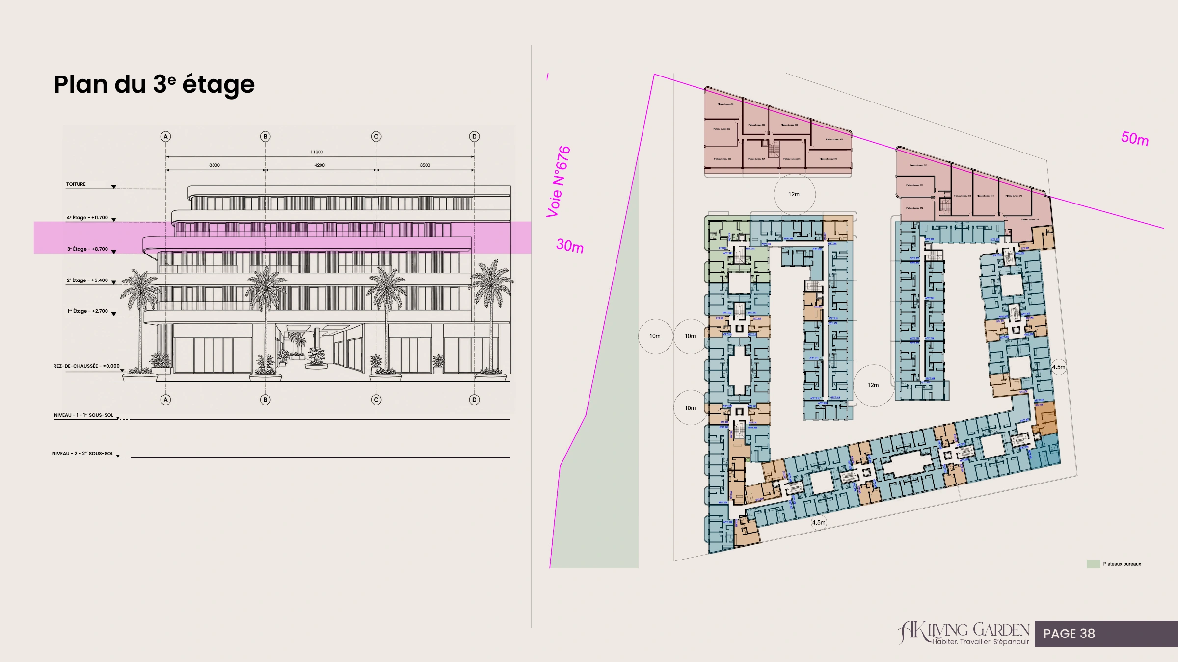 AK Living Garden : plan du troisième étage