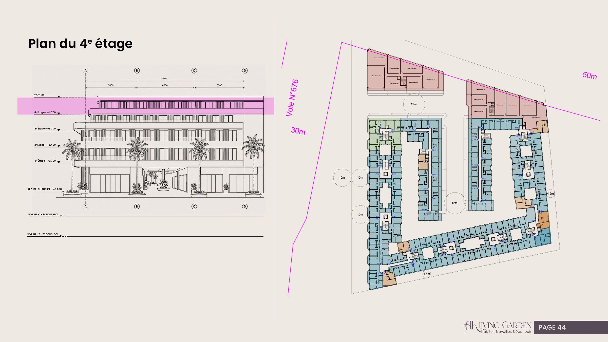 AK Living Garden : plan du quatrième étage