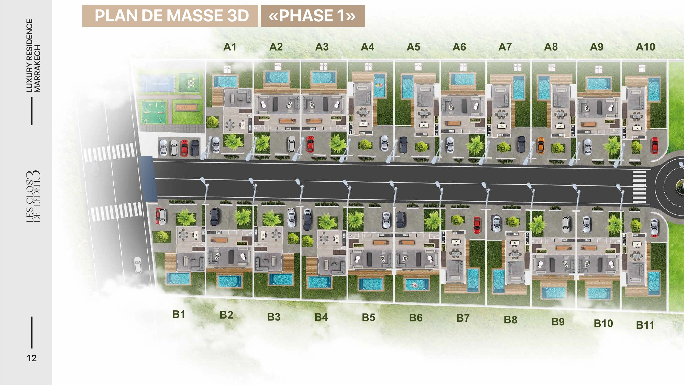 Les Clos de l’Eden 3 : plan de masse, phase 1