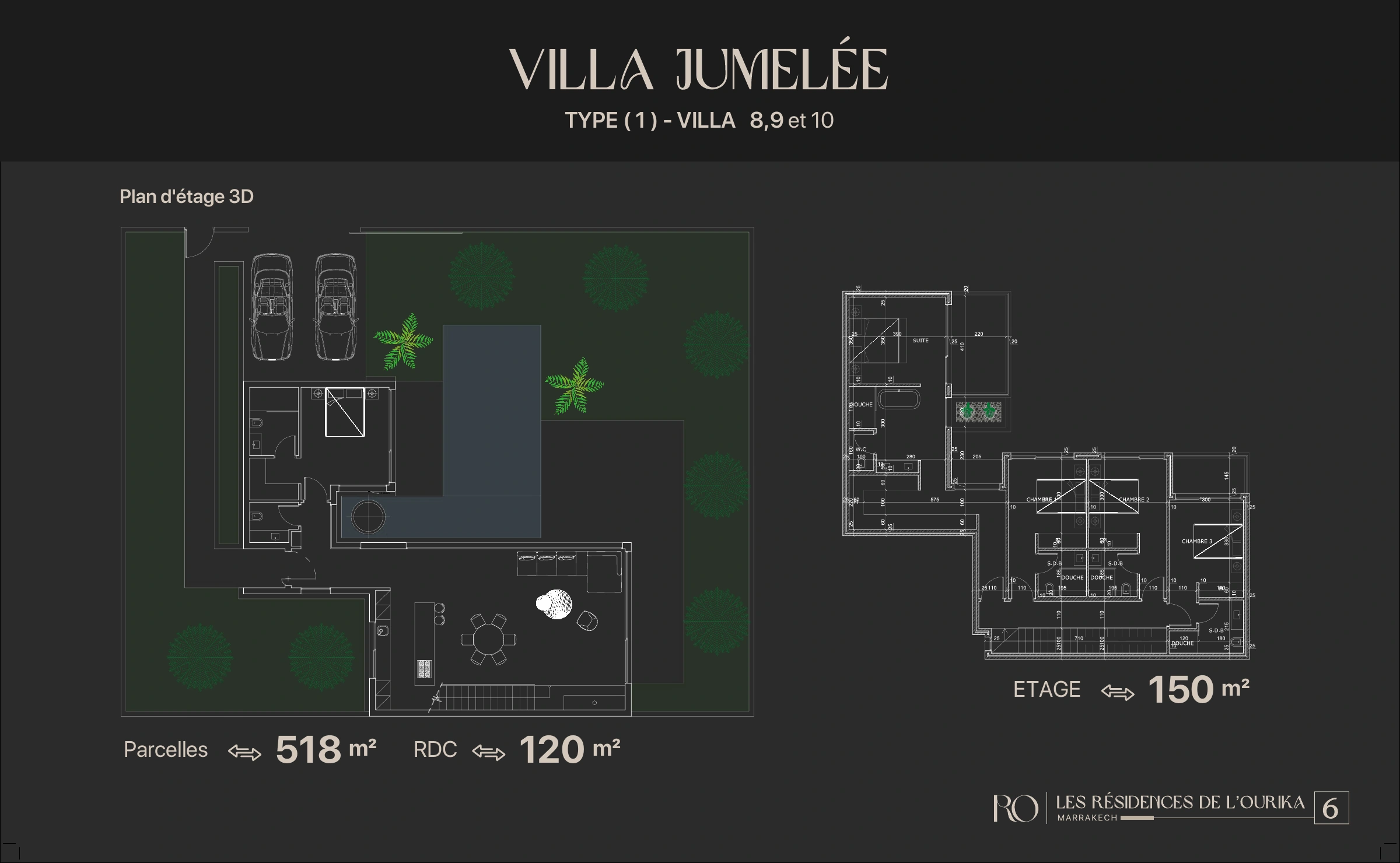 Les Résidences de l’Ourika : type 1 : villas 8, 9 et 10