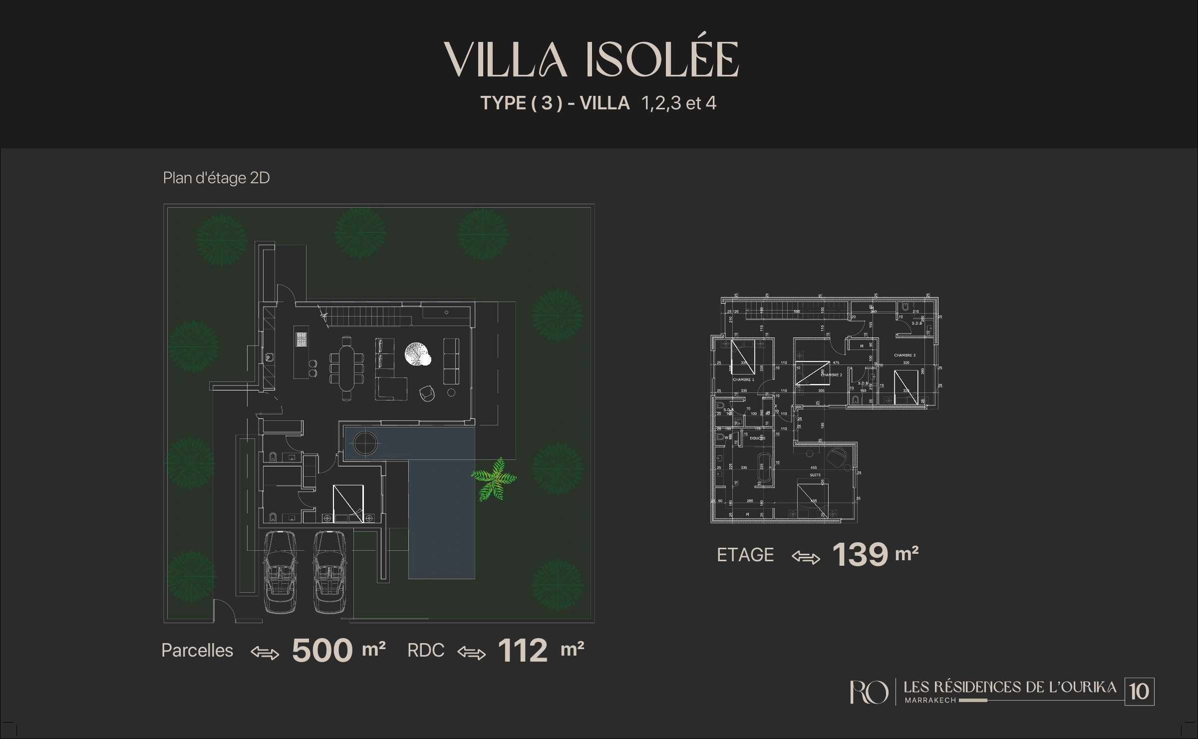 Les Résidences de l’Ourika : type 3 : villas 1 à 4